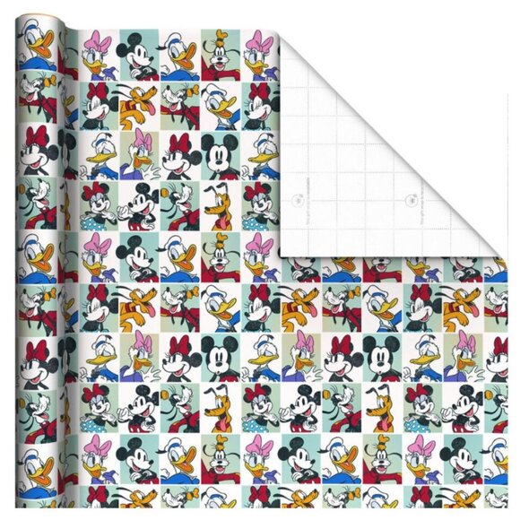 Hallmark Wrapping Paper Christmas Birthday Mickey Mouse & Friends  22.5 sq ft - Picture 2 of 6